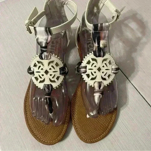 Circus Sam Edelman Women Becca White Beige Gladiator Zip-Up Back Sandals Sz9 - Picture 9 of 10